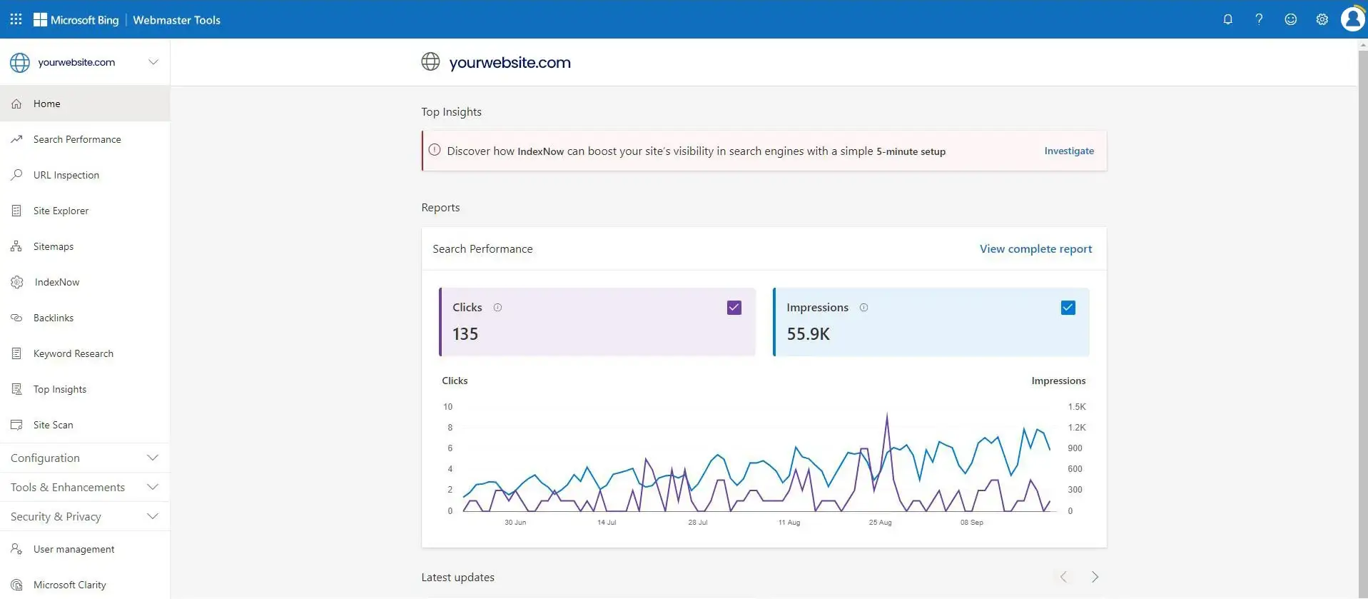 add bing sitemap