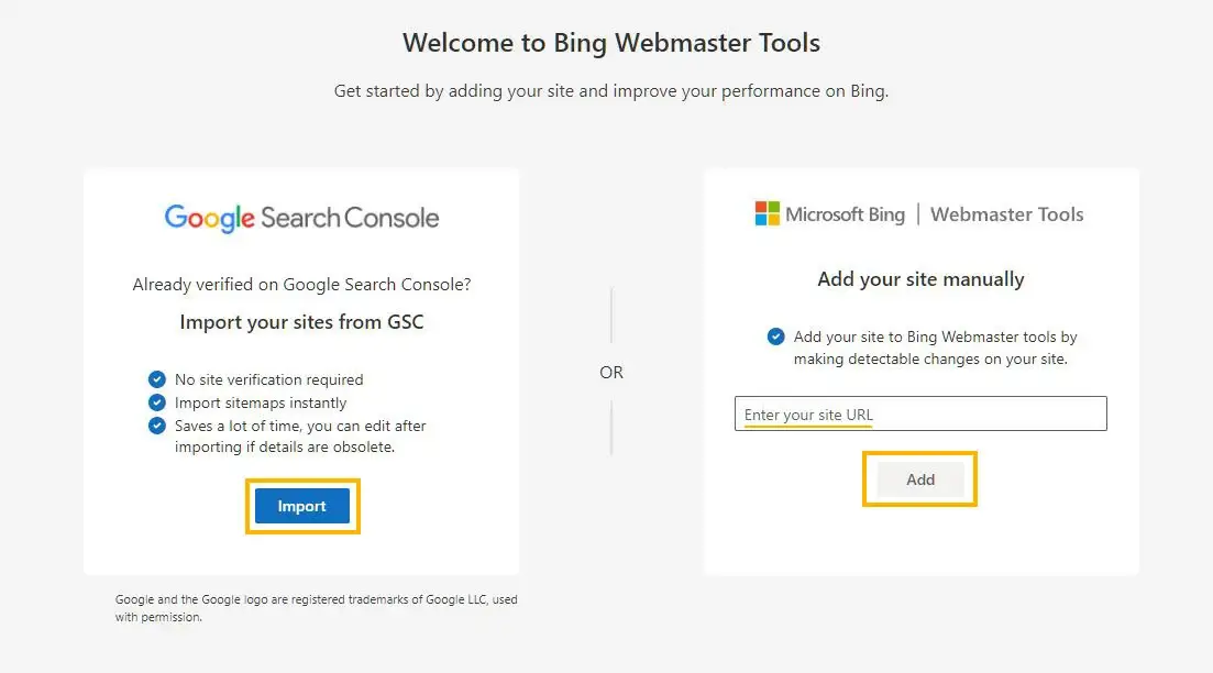 import your site from google search console