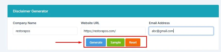 Disclaimer Generator