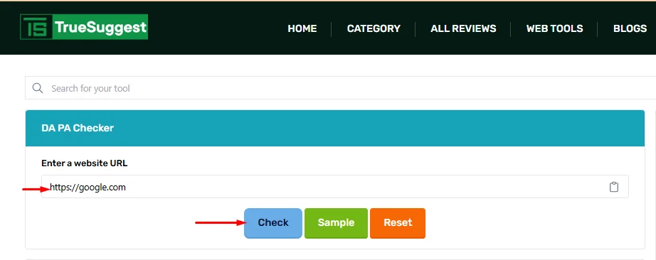 how to use da pa checker