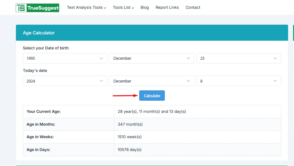 how to use age calculator