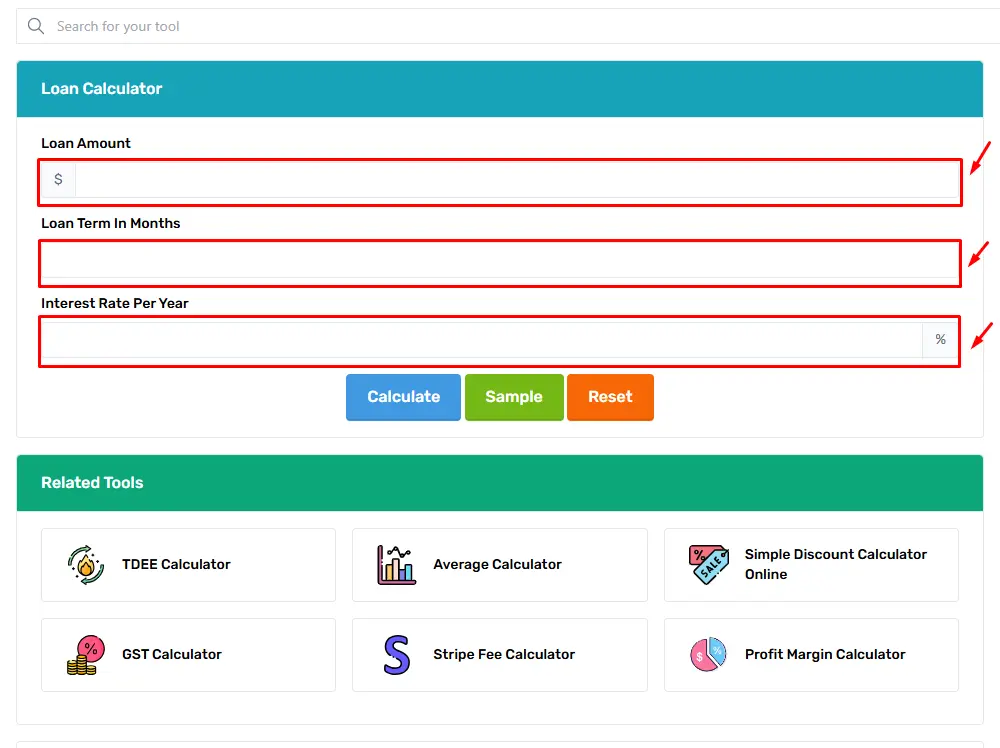 Loan Calculator work Step