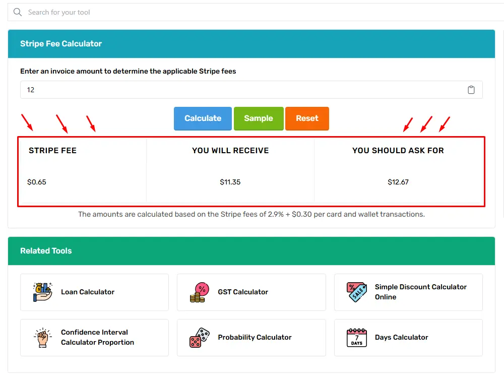 Calculate Stripe Fees